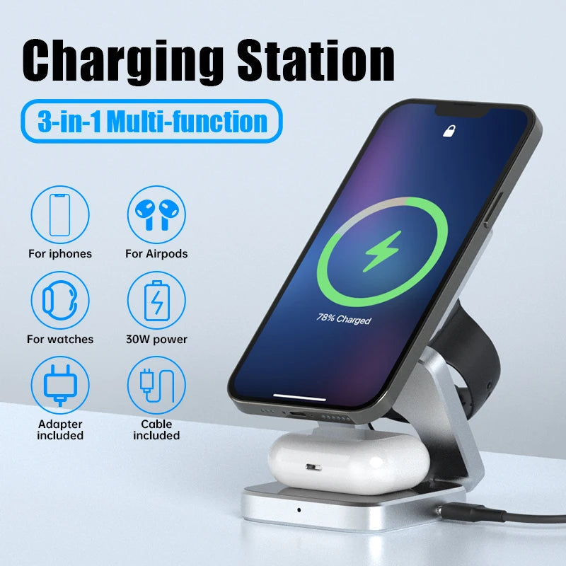 3 in 1 Wireless Charging Station - Electronics Niche