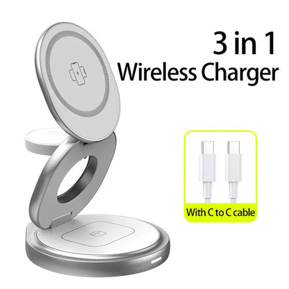 3 In 1 Metal Wireless Charger - Electronics Niche