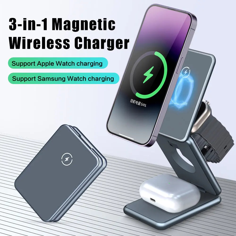 30W Magnetic Wireless Charger 3-in-1 - Electronics Niche