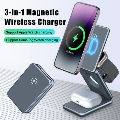 30W Magnetic Wireless Charger 3-in-1 - Electronics Niche
