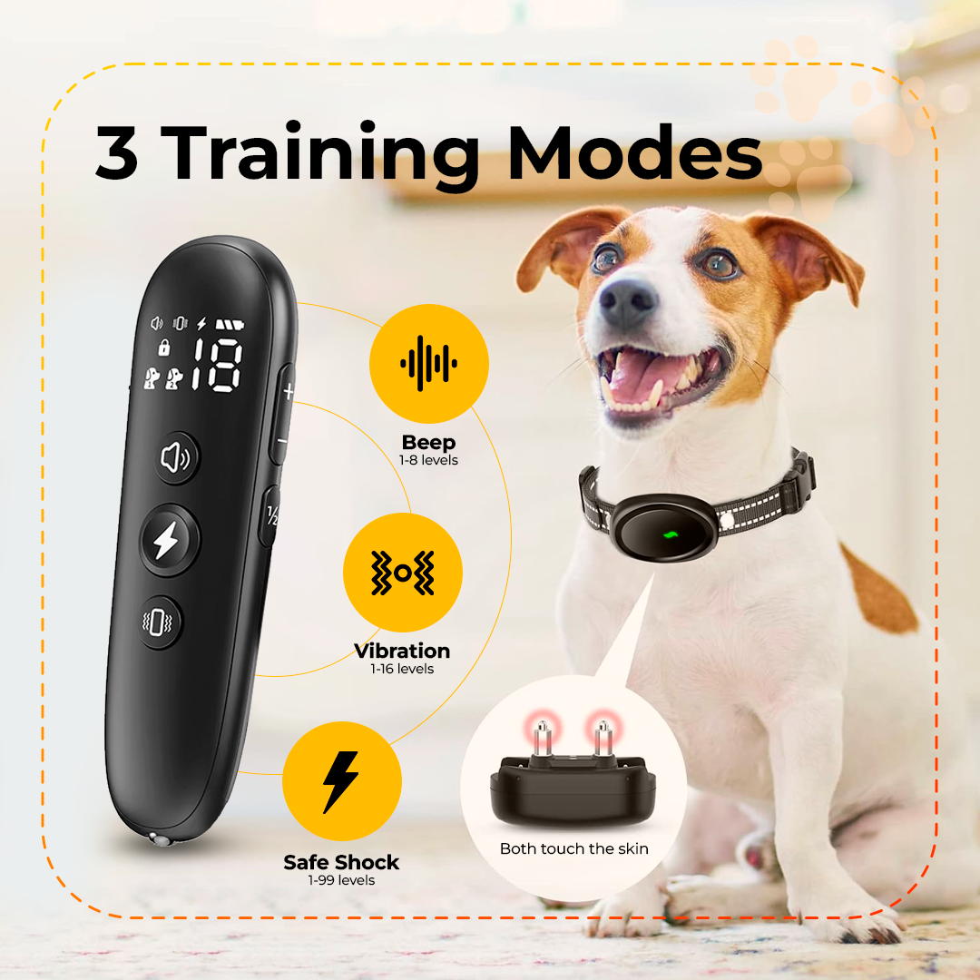 Dog Training Collar with Remote - Waterproof Electronic Collar for Small, Medium, and Large Dogs, Rechargeable with 3 Adjustable Training Modes, Helps Promote Positive Behavior Across All Breeds. - Electronics Niche