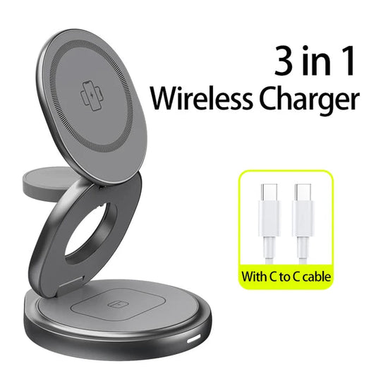 3 In 1 Metal Wireless Charger - Electronics Niche