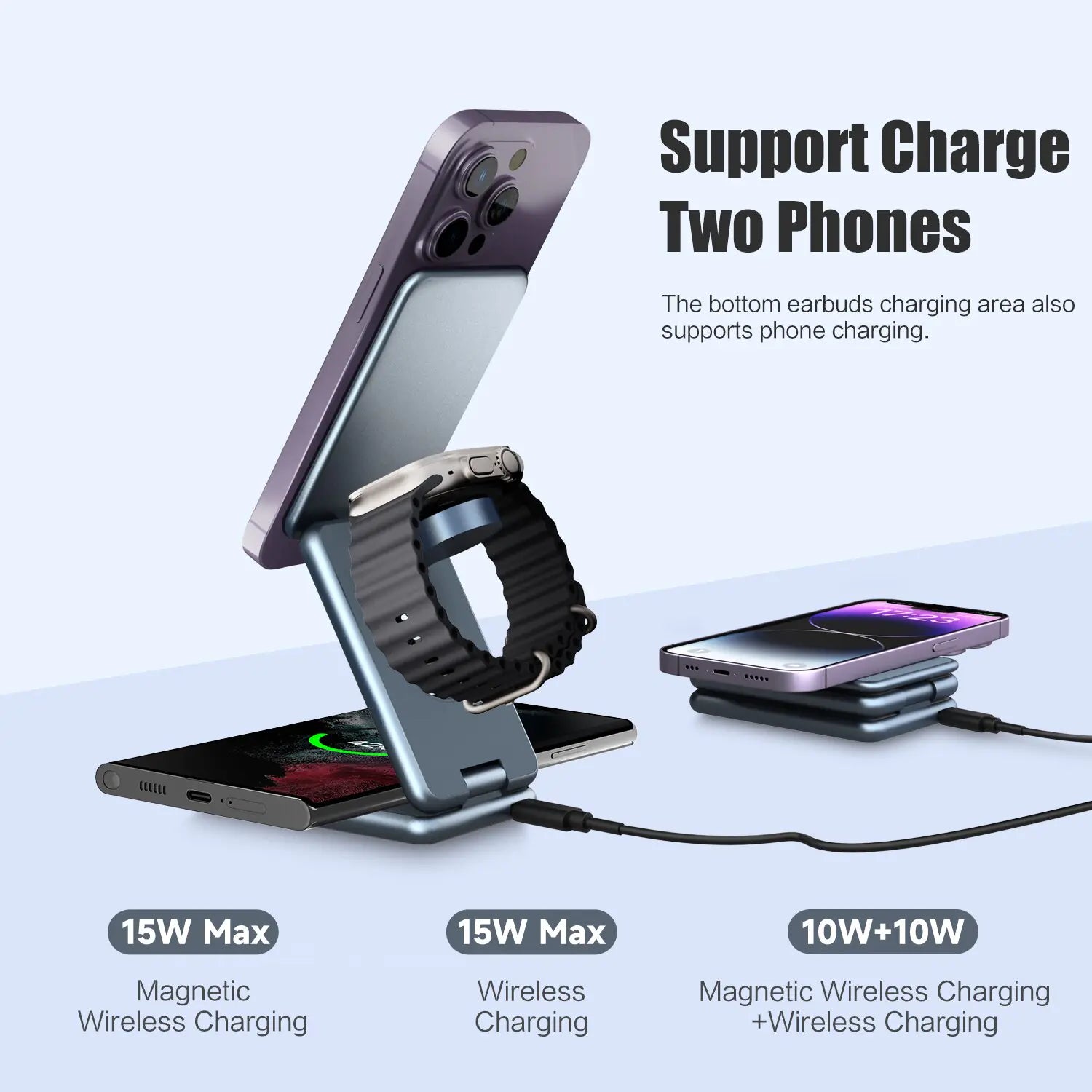 30W Magnetic Wireless Charger 3-in-1 - Electronics Niche